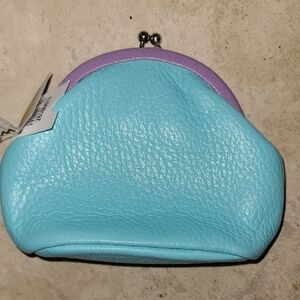 Talbots Leather Blue and Purple Coin Purse
